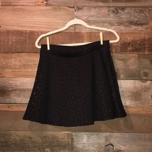 black mini skirt